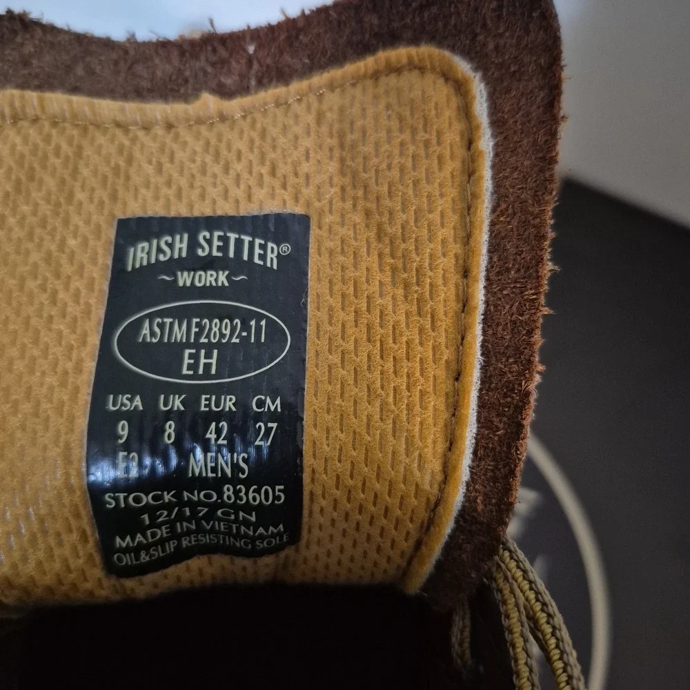 Irish Setter 83605 Ashby Men's Size 9  E2 Boots Soft Toe Electrical Hazard New